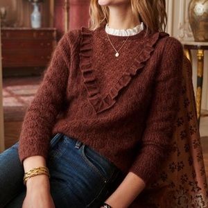 Sezane Brown Crew Neck Sweater